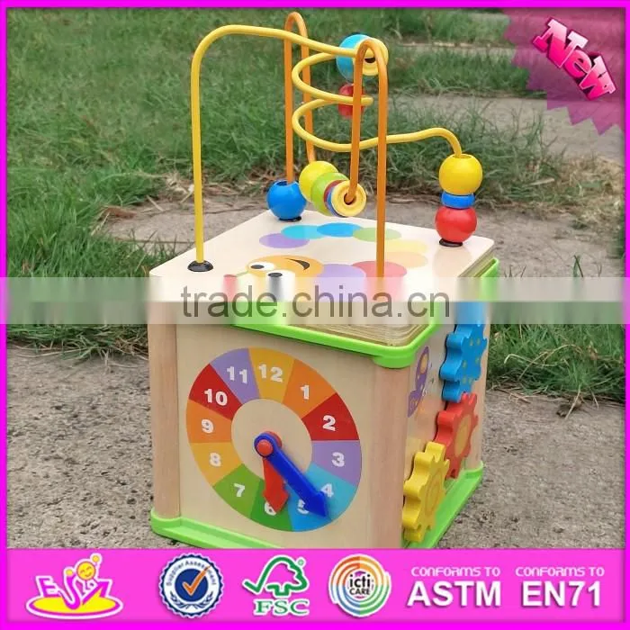 Multi-function bead maze wooden educational toys for toddlers W11B123-S