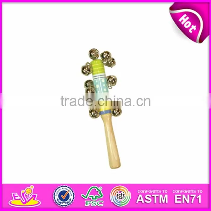 Wholesale funny music wooden hand bell stick for children W07I087
