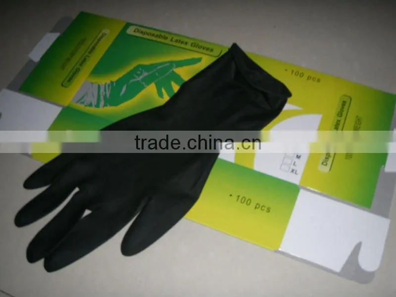 Black Latex Textured Tattoo Gloves--Powder Free