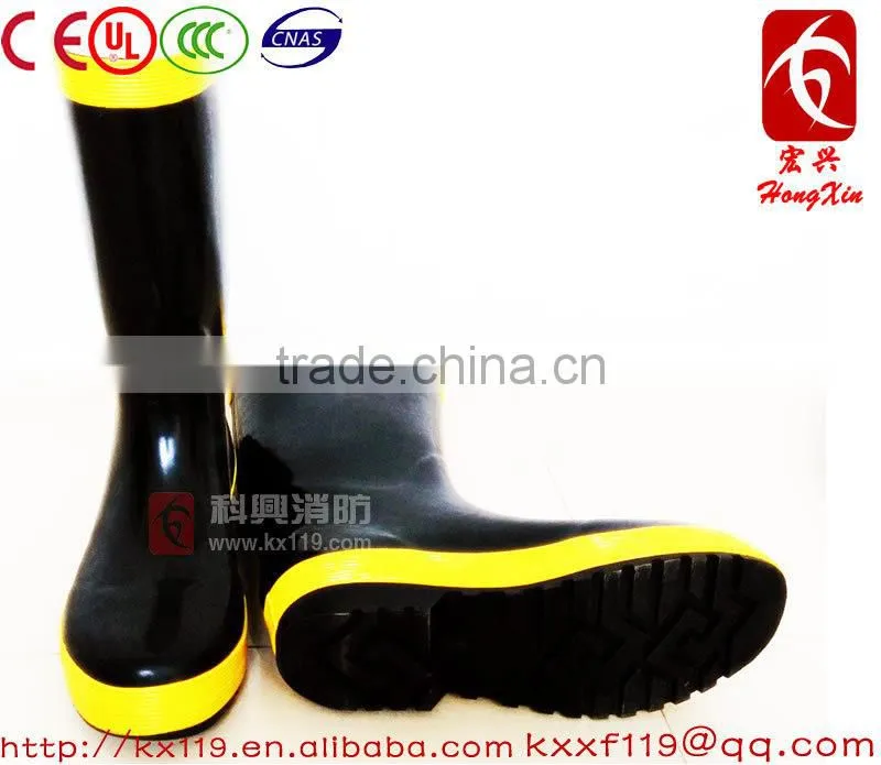 Factory direct sale 2015 New Design steel toe fire station fire safety boots