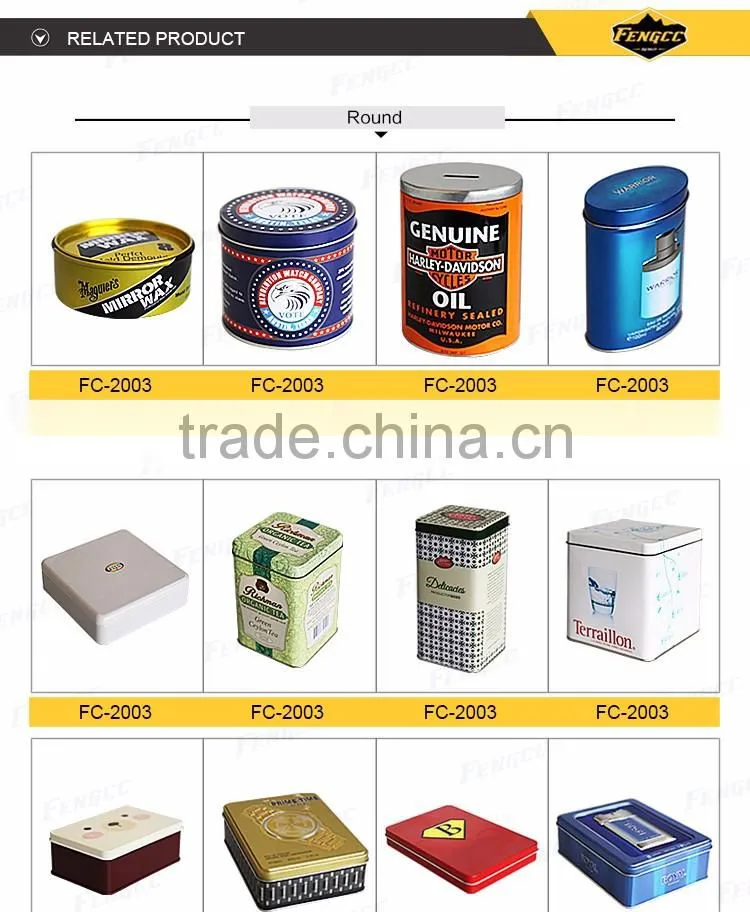 Customized Full Color Printed Biscuit Metal Tin Box