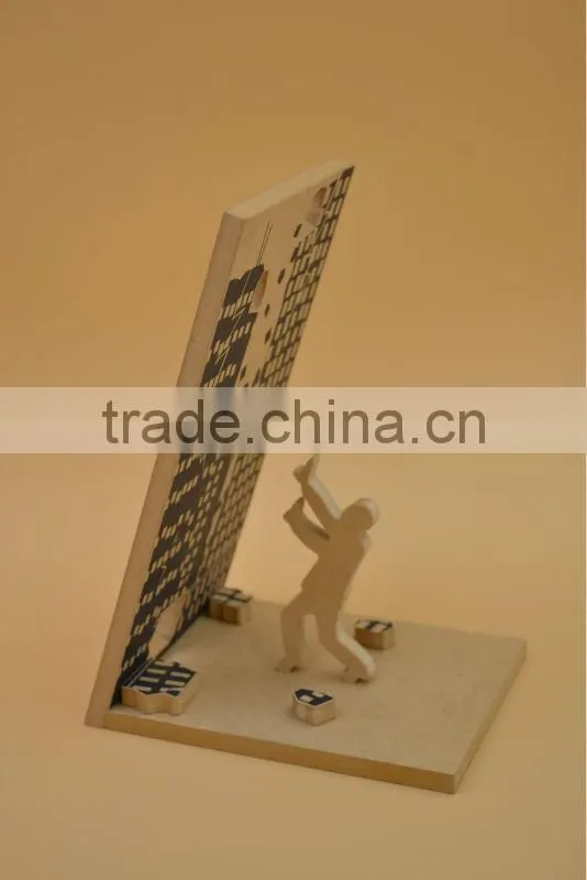 2015 new design wooden book holder,natural mdf decoration