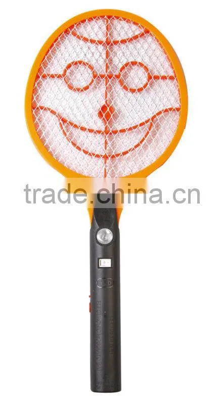 ZHOUYU new design custom kind smile net rechargeable electric mosquito light racket device to kill mosquitoes