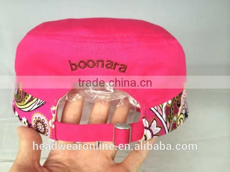 Hot Horn embroidery Military Caps and flat caps with Dongguan Factory