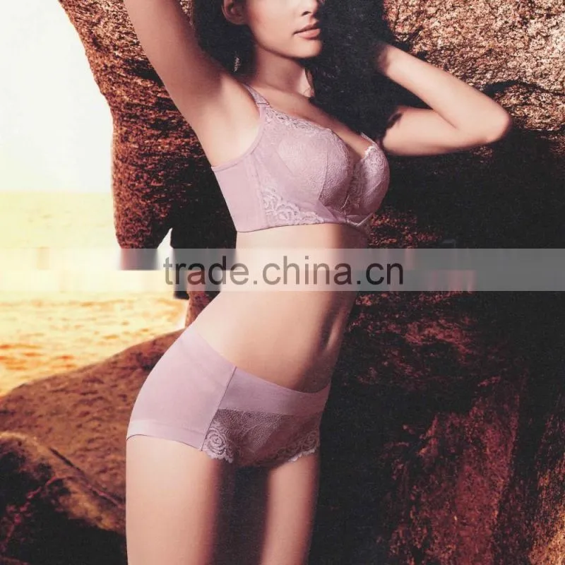 woman embroidered bra and sexy lingerie gathered adjustable Full cup bra