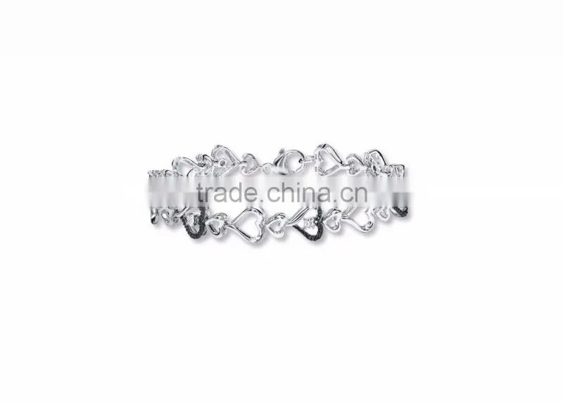 Silver Plated Latest Small Gemstone Heart Bracelet