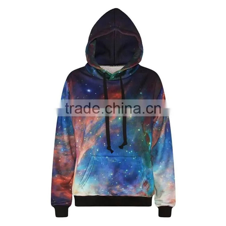 OEM Custom Wholesale Sublimation Printed 3D High Quality No Zipper Hoodie Jacket