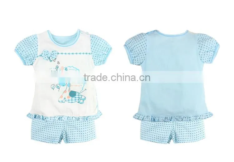 Wholesale new arrival unisex summer short sleeve children clothing set baby wear