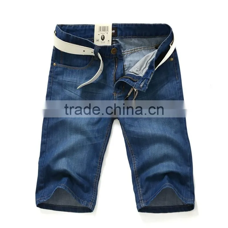 2016 Hot Style Men Short Denim Jjeans Blue Shorts Half Pants