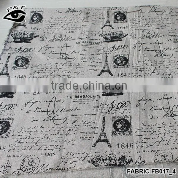 Cotton rami linen textile fabrics Retro Fabric printing