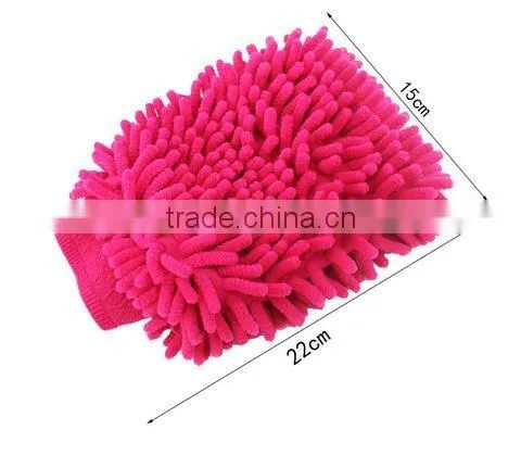 High quality waterproof 100%microfiber customized double layers coral car washing mitts/washing gloves in 2016