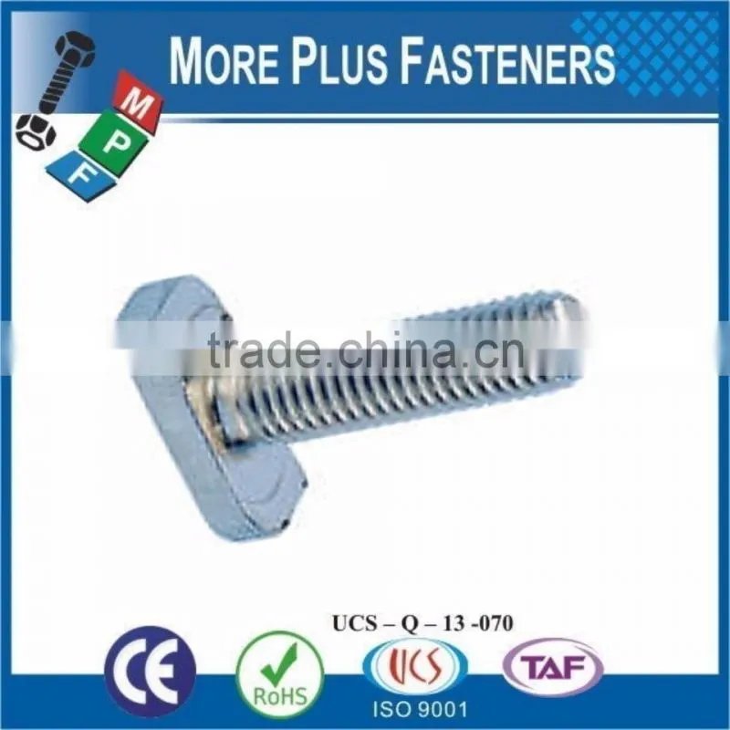 Made In Taiwan Metric Stainless Steel Zinc Plated T Bolt
