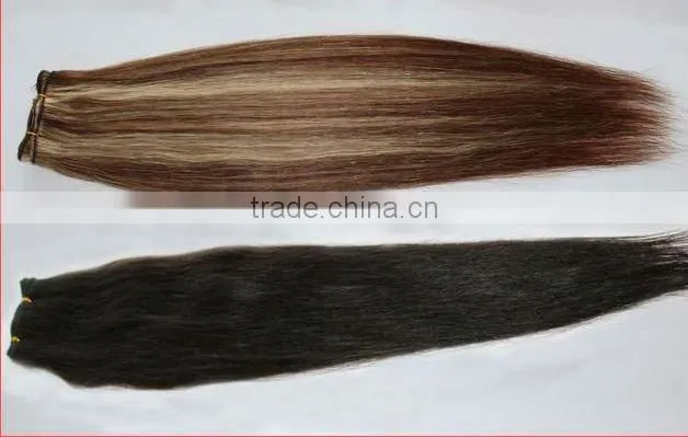 Top quality popular blond Remy Hair weft/ hair weave/hair weaving