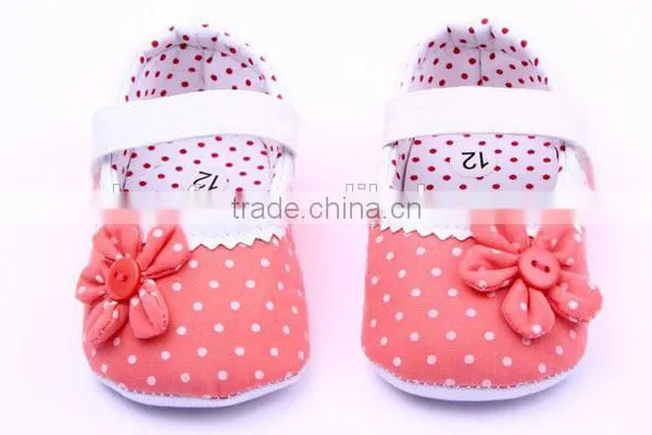 Spring&Autumn Polka Dot Flower Soft Sole Infant Baby Shoes