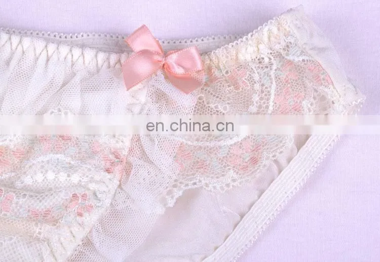High Quality Pretty Pattern Women Pink Bow Tie Sexy Children Panties