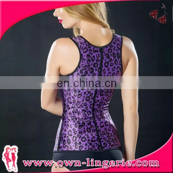 hot sale Latex Waist Trainer Vest leopard Printed Underbust Corset