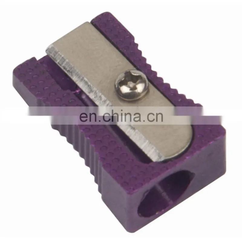 Coloured Aluminum Single Hole Pencil Sharpener in Metallic Rose