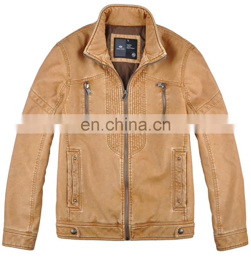 2016 Latest Fashion Hot Selling High Quality Handsome PU Jacket Men
