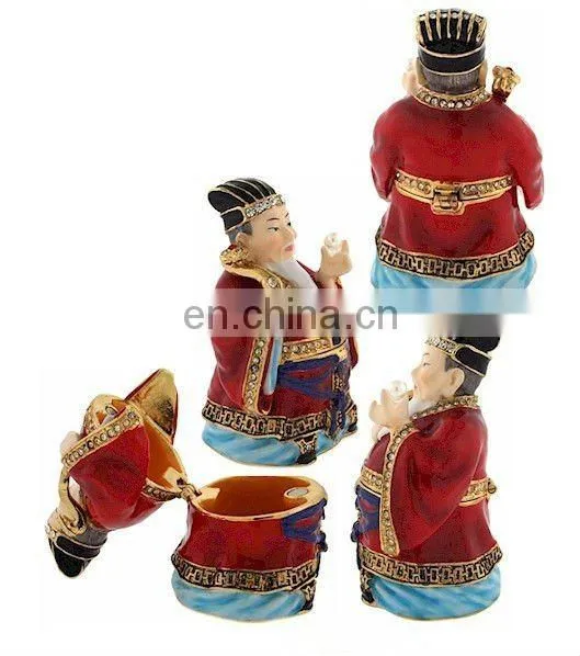 2012 New fashion Golden plated Cz Crystal Symbol of prosperity trinket jewelry box