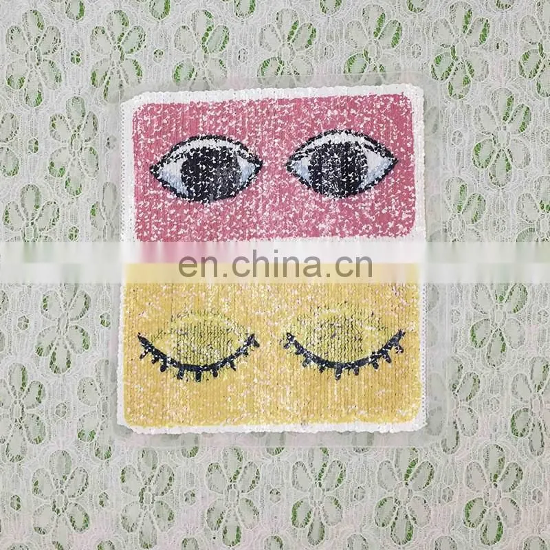 fashion design double side patch with colorful sequin