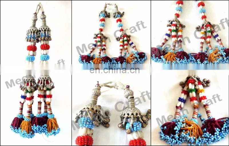 Kuchi tribal beaded tassels -Bulk Afghani Tassels-Bohemian Wall hanging- Door hanging - Belly Dance Tassels
