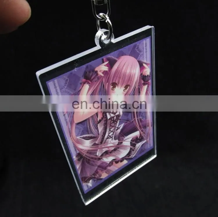 Newest crystal clear custom anime acrylic keychain
