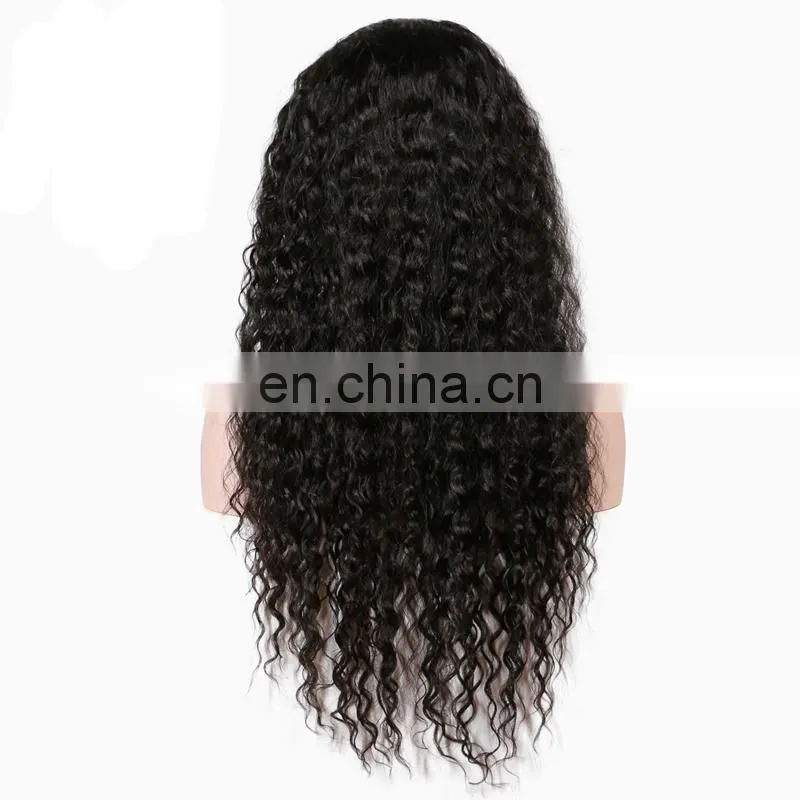 Brazilian human hair preplucked curly wave lace front wig