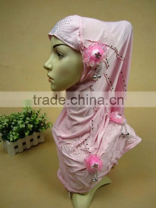 A527 newest design one piece muslim long HIJAB 4 flowers islamic hijab