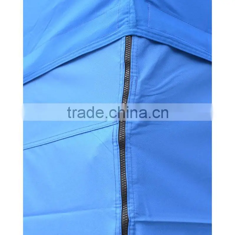 Aluminum Pop Up Marquee Trade Show Tent Frame 3x3m with Blue Canopy & Valance(Unprinted), 4 full walls with zipper & door