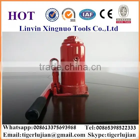 2016 arrival hot selling in China famous brand name Xingnuo 10-ton capacity hydraulic red color bottle jack/hydraulic jack