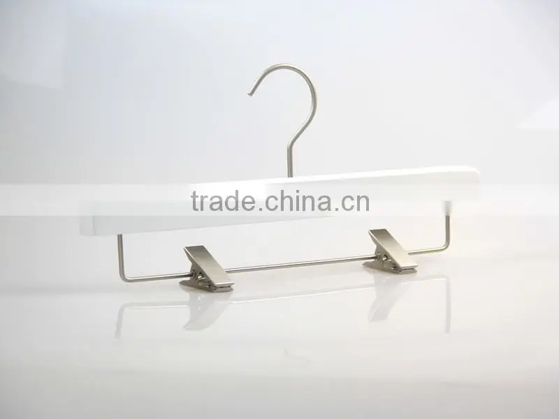 luxury high gloss white wooden hanger and pants hanger
