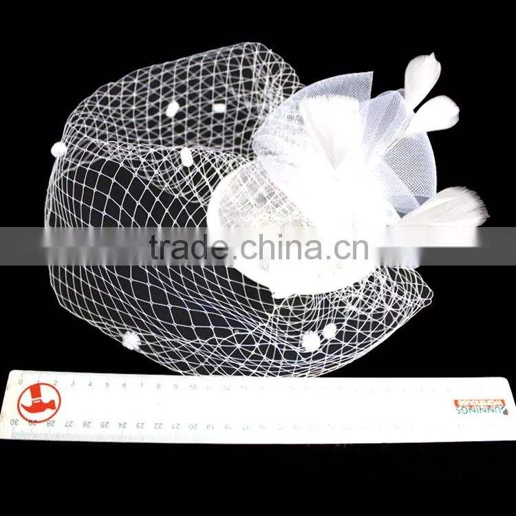 New Arrival Design Black Sinamay Base Fascinator Hat With Veil
