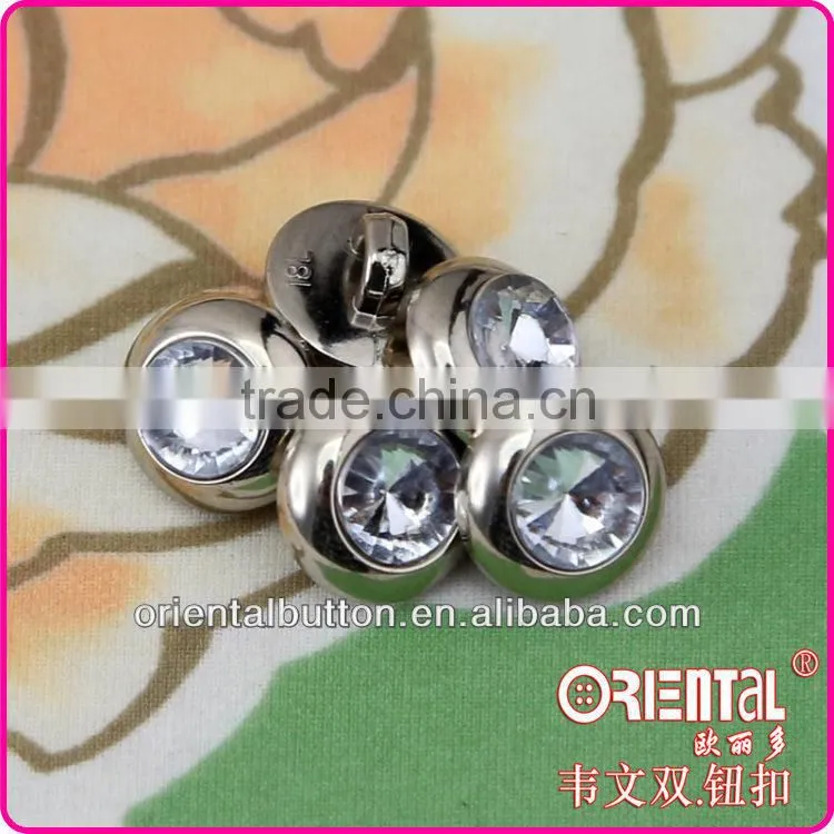 15mm dyeable acrylic stone combination button with plated rim button