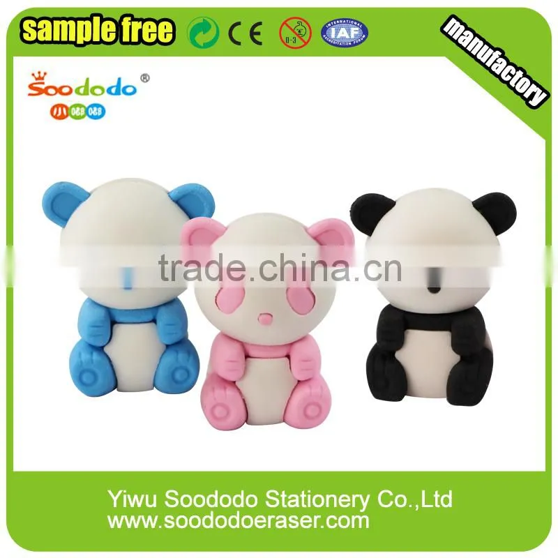 3D mini panda eraser