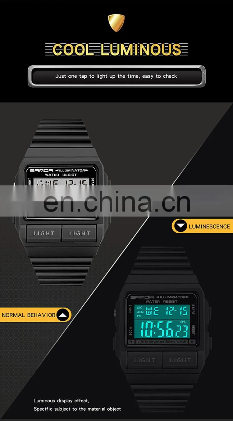 Sanda 2007 2020 New Men Digital Watch Set LED Luminous Waterproof Functional Sport Wrist Watches for Men