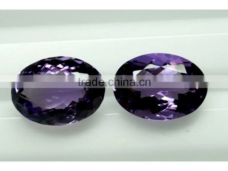 18x13mm Oval AAA Quality Natural Brazilian Amethyst 2 Pieces LOT Gems With Amazing Luster