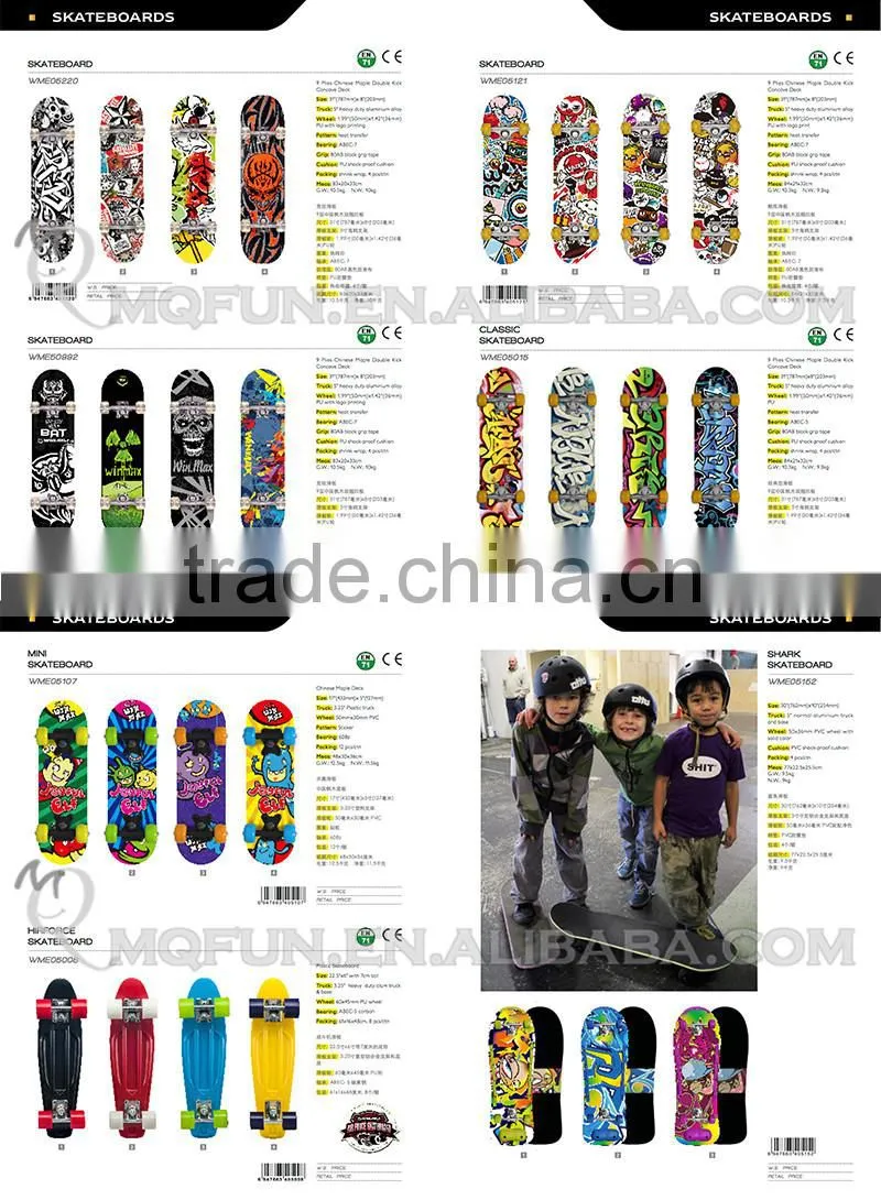MINI QUTE Outdoor Fun & Sports 4 color plastic funny kids boy children scrawl longboards skateboard educational toy NO.WME05015