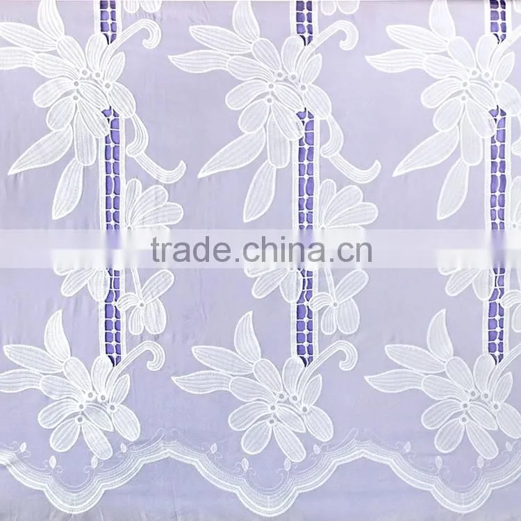 New arrival 125-130cm chemical lace embroidery fabric in white for women wedding dress with a light texture