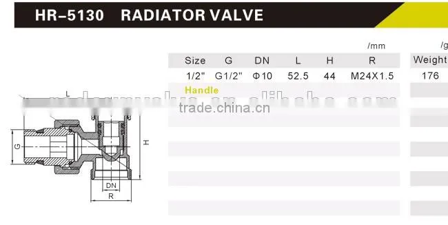 HR5130 brass drain angle chrome radiation valve