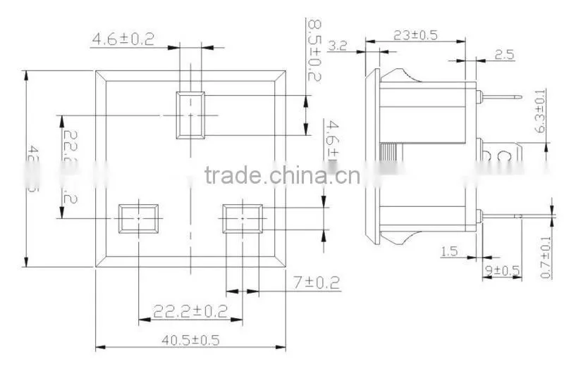 10A 250V U.K. black AC tabletop socket