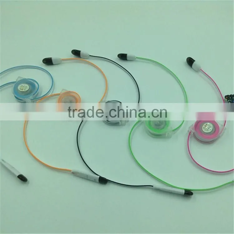 2016 new hot sale cheap flexible wholesale usb cable retracble noodles 2 in 1 charger usb cable