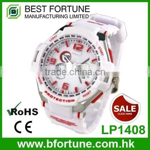 LP1370 2016 chep dual time 3 atm water resistant lcd display new model watches