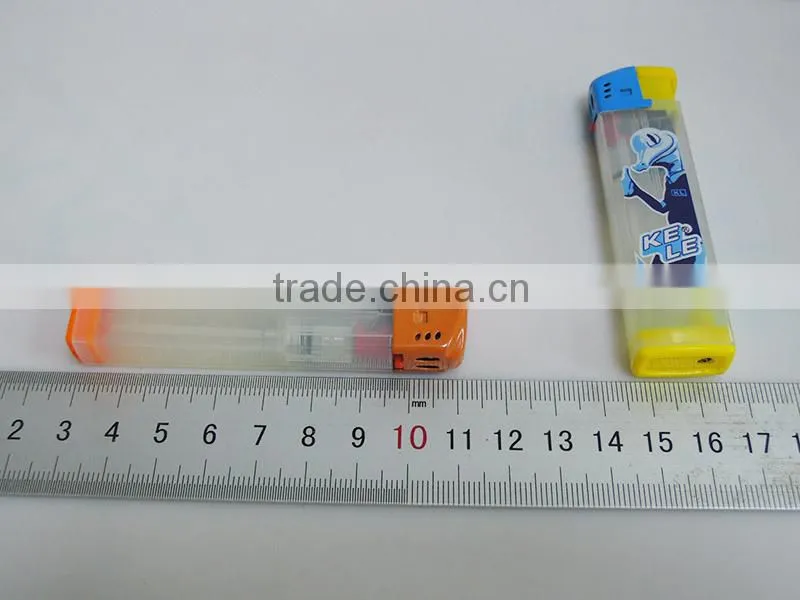 Electric style copper refill valve windproof translucent custom brand logo print lighter