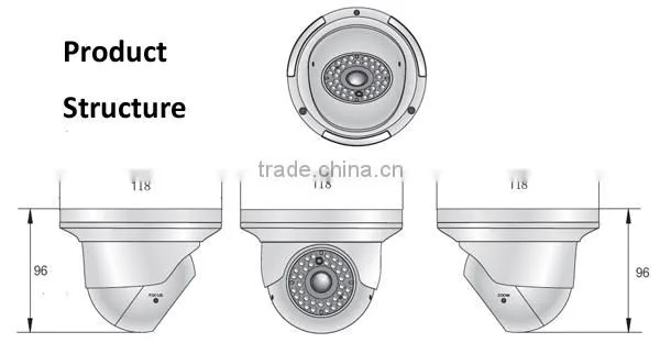 Waterproof Megapixel CCTV Dome HD-CVI Camera 30M IR 720P CMOS HD CVI Camera