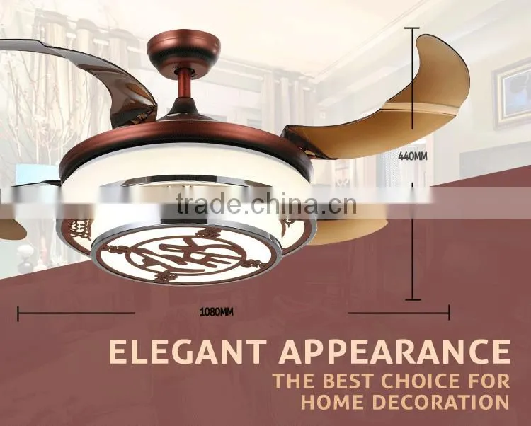 Chinese Character Red Color Decorative Light Fan