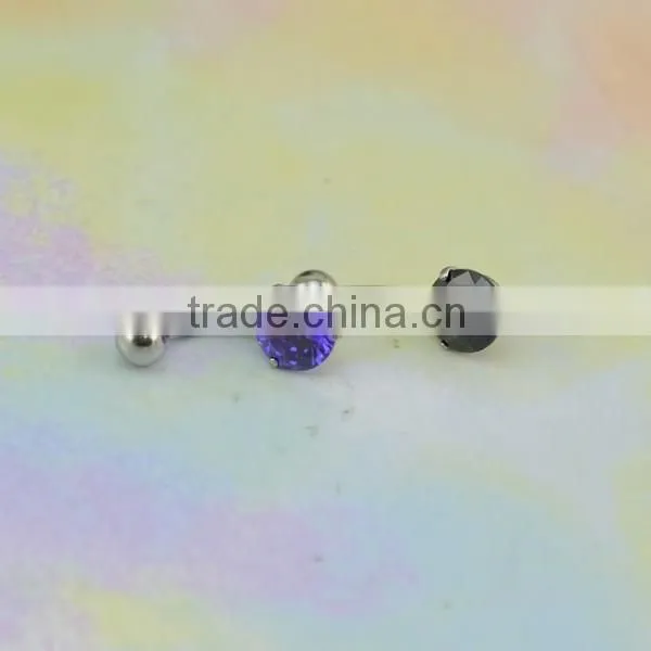 Black Big Cubic Zircon Belly Button Ring Crystal Navel Jewelry