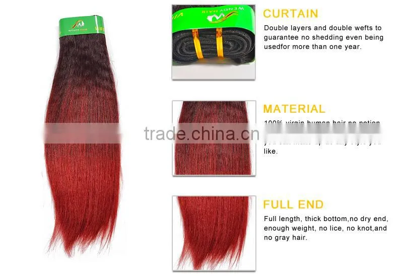Popular Malaysian Hair Kinkly Straight Yaki Hair Weave