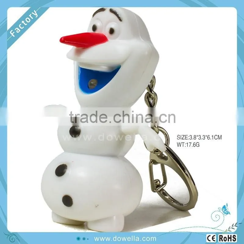 new ABS 3D Frozen LED sound keychain