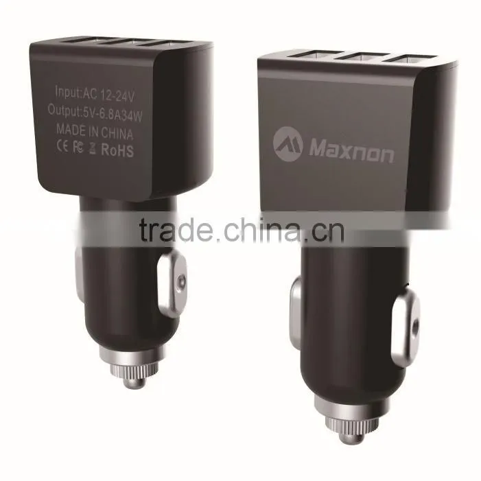 5.5 A Fast charging multi port usb car charger with 3 usb port