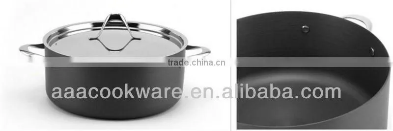 Stainless Steel Lid Charming Hard Anodized Aluminium Pot